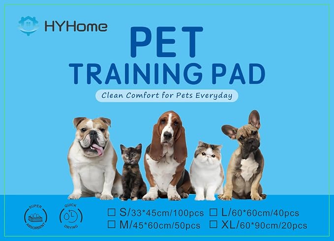 Puppy Training Pads with Bamboo Charcoal, 23"x23" Super Absorbent & Odor Control, Leak-Proof 5-Layer Quick-Dry Liner for Dogs (40 Count) L