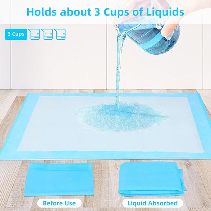Super Absorbent Waterproof Dog and Puppy Pet Training Pad, Housebreaking Pet Pad,Blue (22"x22"(100PCS))