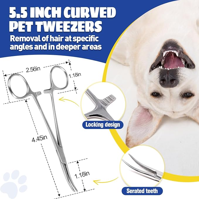 Updated Dog Ear Powder for Hair Removal with 5.5 Inch Hemostat