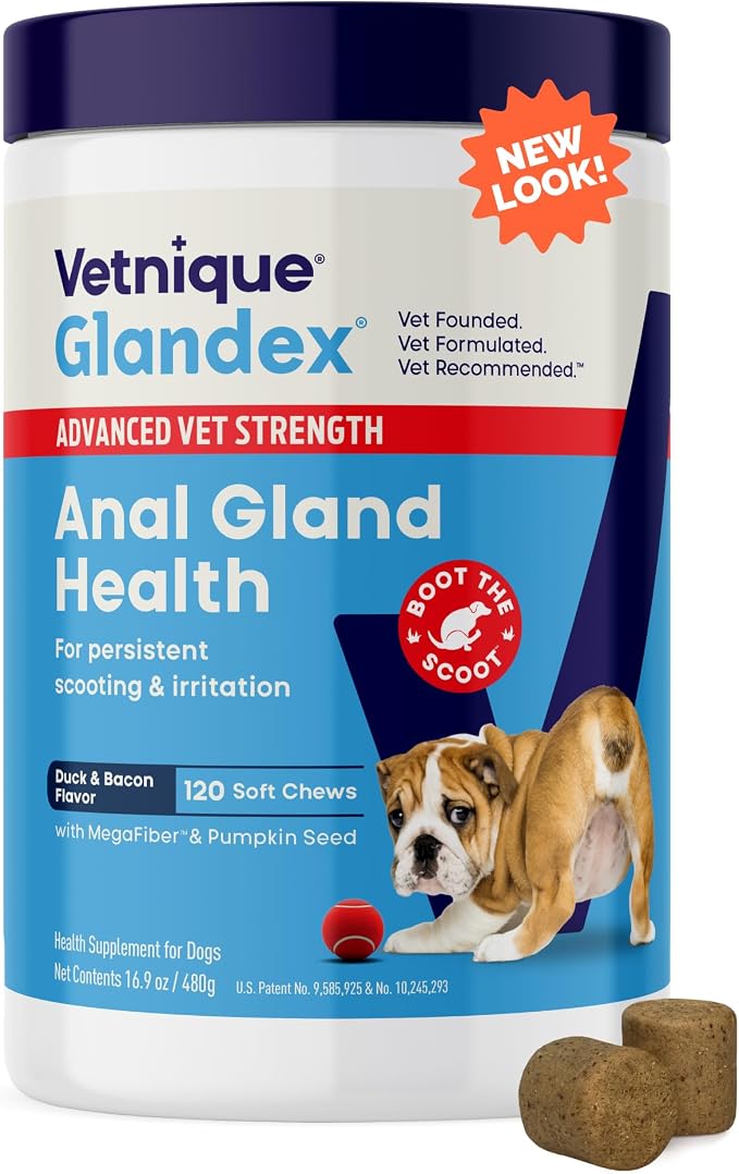 Vetnique Glandex Advanced Anal Gland Chews & Medicated Dog Wipes Bundle