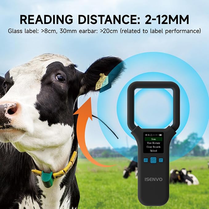 Pet Microchip Scanner, Rechargeable Bluetooth Pet Chip Scanner(190E) | Support EMID FDX-B (ISO11784/11785) 134.2kHz 15 Digits Pet Chip, RFID Microchip Scanner for Animal/Pets/Pigs/Dogs/Cats