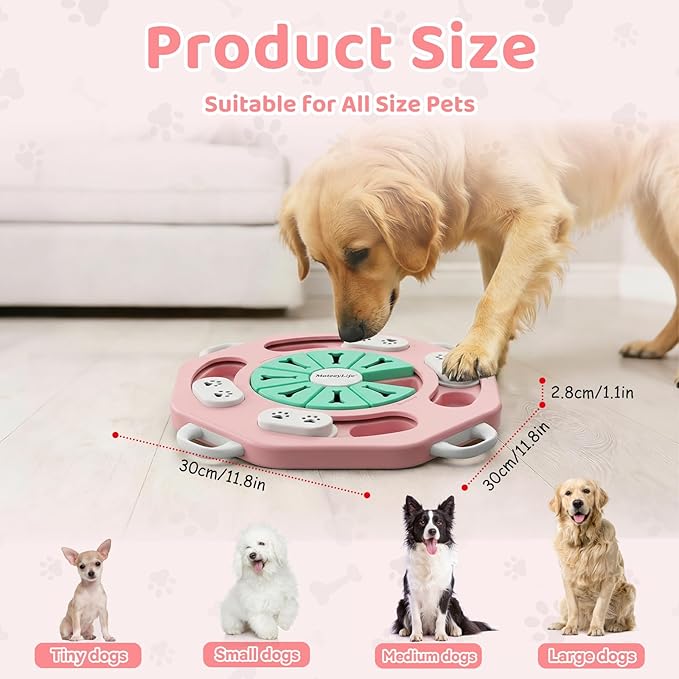 MateeyLife Dog Puzzle Toy, Interactive Dog Toys to Keep Them Busy, Enrichment Toys for Dogs, Treat Dispensing Dogs Toy with Slow Feeder for Smart Breeds, IQ Training & Brain Stimulation, 2 Levels