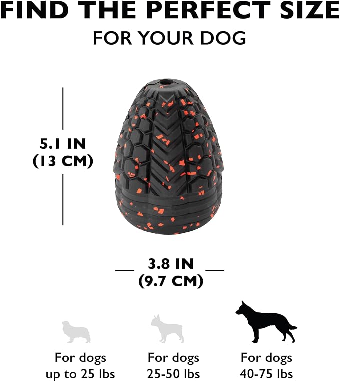 Chew King Supreme Durable Rubber Dog Toy for Aggressive Chewers, Treat-Dispensing Heavy-Duty Chew Toy with Safety Air Vent, Interactive Dog Toy for Training & Enrichment, XL 5.1" x 3.8"