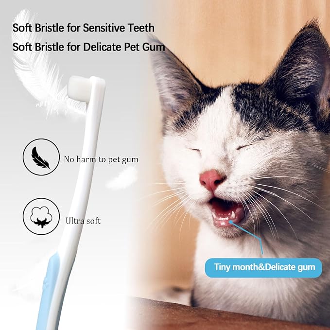 JGocot Small Dog Toothbrush,|Micro Brush Head|Nano Bristle|Soft Pet Toothbrush for Sensitive Gum&Teeth, Dog Teeth Cleaning Kit for Puppy, Kitten, Cats&Miniature Toy Size Dogs