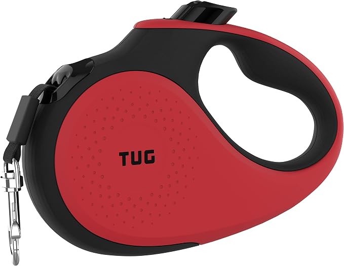 TUG XL Retractable Dog Leash, 26 ft (Extra Large, Red) | 360° Tangle-Free Retraction, 26 ft Tape, Quick Thumb Lock, Anti-Slip Handle, For Dogs Under 110 lbs