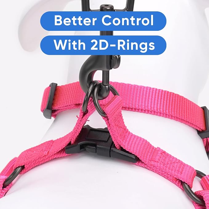 Pawtitas Solid Step-in Dog Harness – Adjustable No-Pull Vest for Puppies to Seniors, Safe & Comfortable S Pink