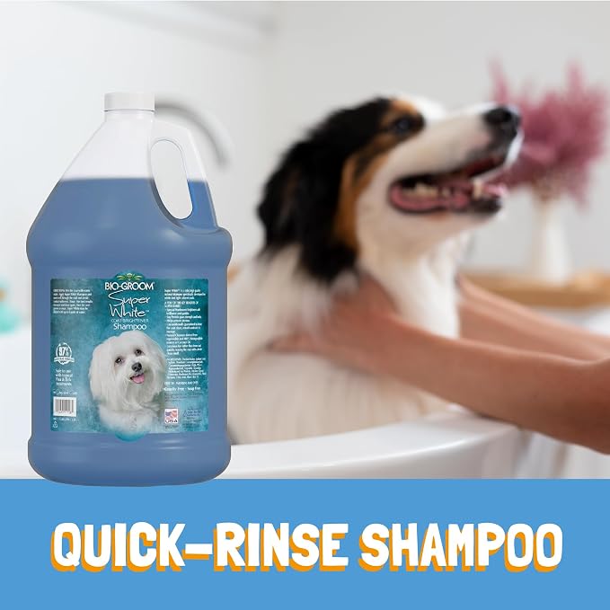 Bio-Groom Super Whitening Dog Shampoo - Whitening Pet Shampoo, Dog Bathing Supplies, Puppy Wash, Pet Grooming Supplies, Cruelty-Free, Made in USA, Coat Brightener Shampoo - 2.5 Gallons