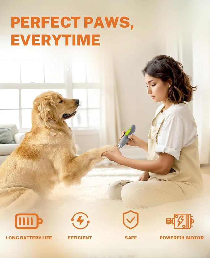 Toozey Dog Nail Grinder with LED Light, 3 Speeds