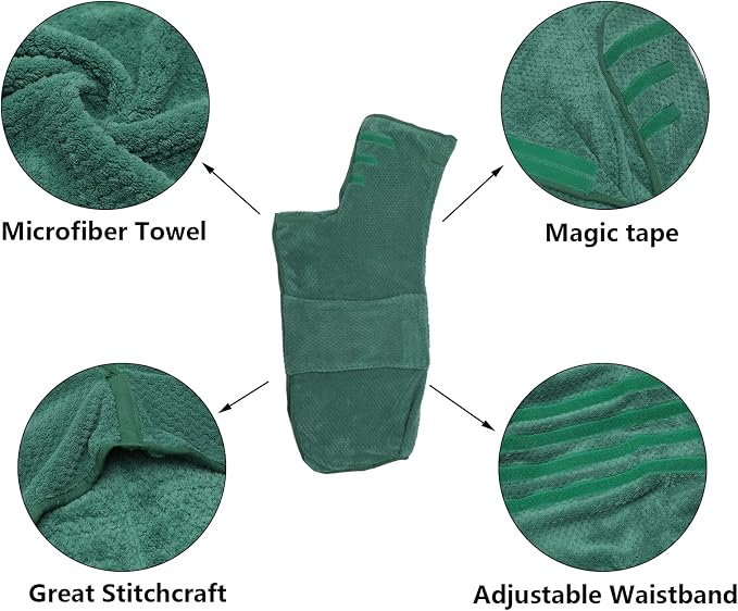 Geyecete Pineapple Grid Fast Drying Super Absorbent Dog Cat Bath Robe Towel - Green - XXL