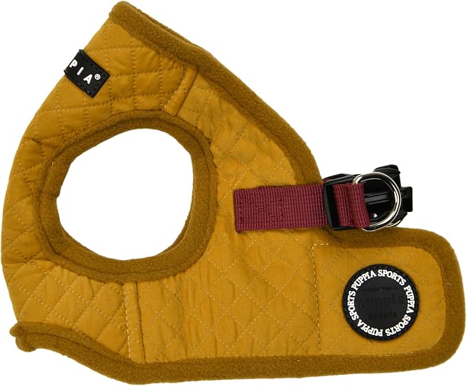 Puppia Irvin Vest Dog Harness Step-in Warm Winter Diamond Pattern for Small and Medium Dog, Mustard, Large