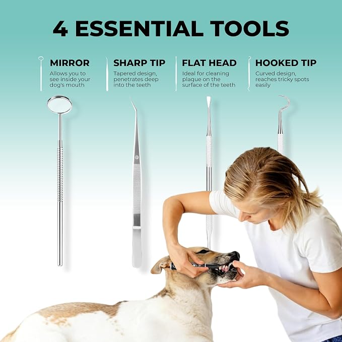 BRIGHT BITE™ | Ultrasonic Plaque Remover for Teeth | Dog Toothbrush; Cat Toothbrush | Quiet Tartar Remover | Dog Accessories | Teeth Cleaning Tools| Doggie Dental Scaler | Dental Tools | USB-C