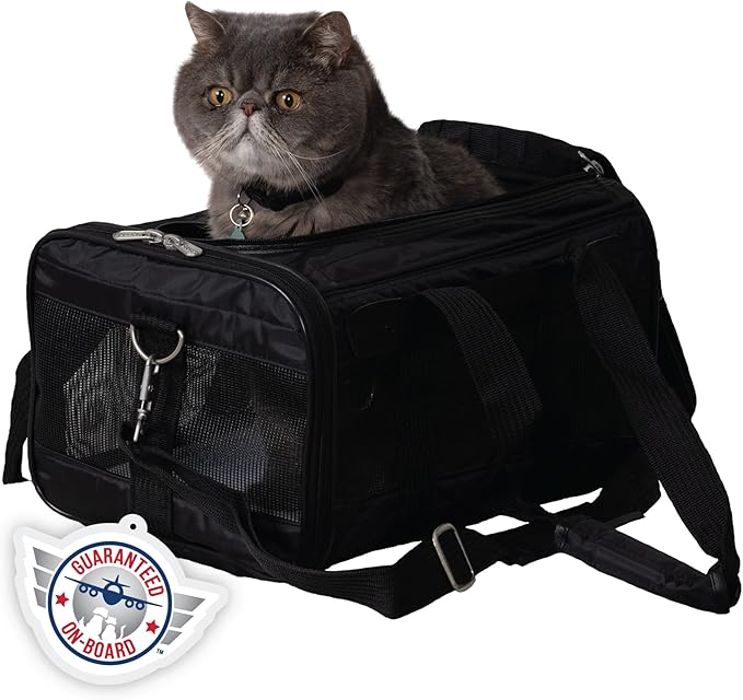 Sherpa Original Deluxe Travel Pet Carrier, Airline Approved, Black, Small