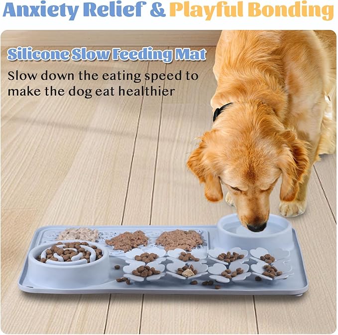 Star&Mi Slow Feeder Dog Bowls, 3-Layer Interactive Dog Puzzle Feeder, Dog Slow Feeder Bowl & Lick Bowl for Dogs, Non-Slip Dog Bowl Slow Feeder for Medium & Large Breeds