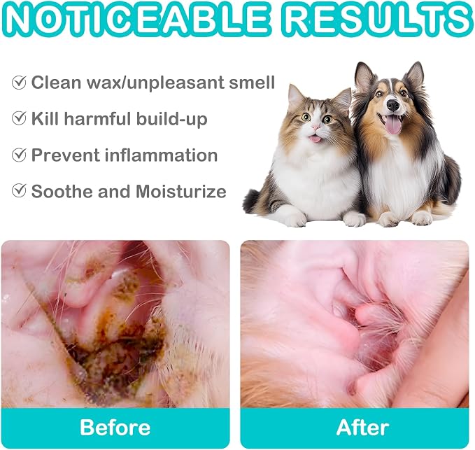 Dog Ear Drops, Dog Ear Cleaner Drops, 2 oz with Dropper