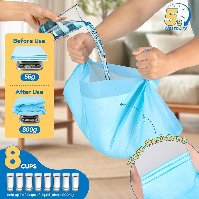 Extra Large Dog Pee Pads 28" x 34" - Barpor 5-Layer Super Absorbent Puppy Pads with Leak-Proof Quick-Dry & Fast-Edge Absorption, Disposable Dog Training Pads Anti-Slip, 40 Pack