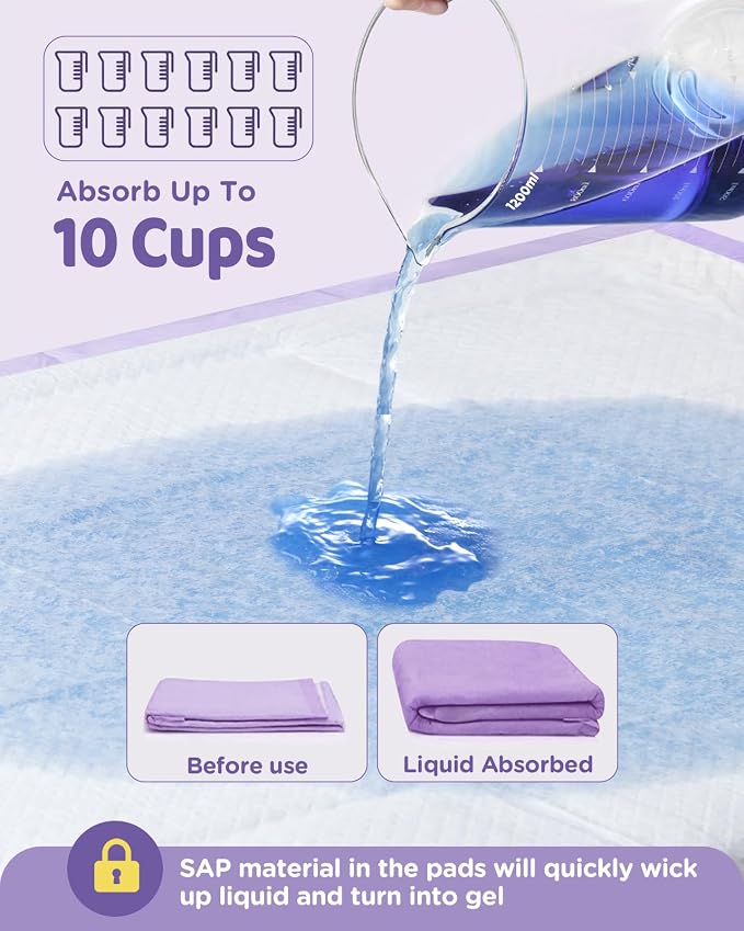 iweepet 36"x36" 4XL Lavender Scented Disposable Dog Pee Pads, 30 Count | Extra Large Puppy Training Pads with 6-Layer Super Absorbent Protection, Leakproof Puppy Pads for Large Dogs & Senior Pets