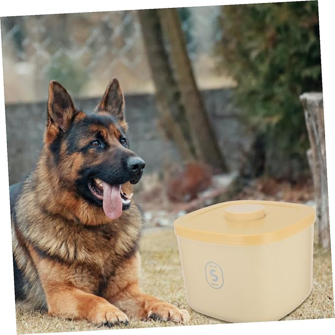 Ciieeo Pet Food Storage Container Airtight Dog Food Holder Small Yellow Vacuum-sealed Snack Bin, Small, Yellow