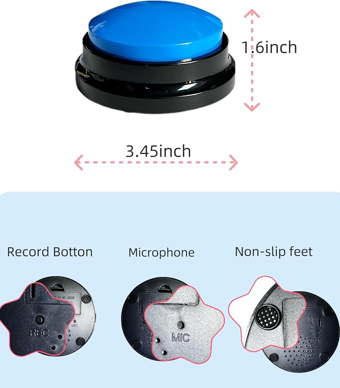 Dog Talk Buttons Voice Recording Button, Midnight Blue