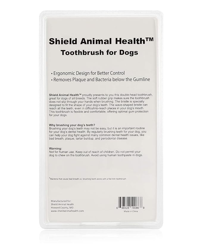 Antimicrobial Toothbrush for Dogs – Professional Dental Care at Home – Fight Plaque and Tartar - Improve Oral Health – Anti-Slip Handle and Ergonomic Design – Individually Packed - Quality Guaranteed