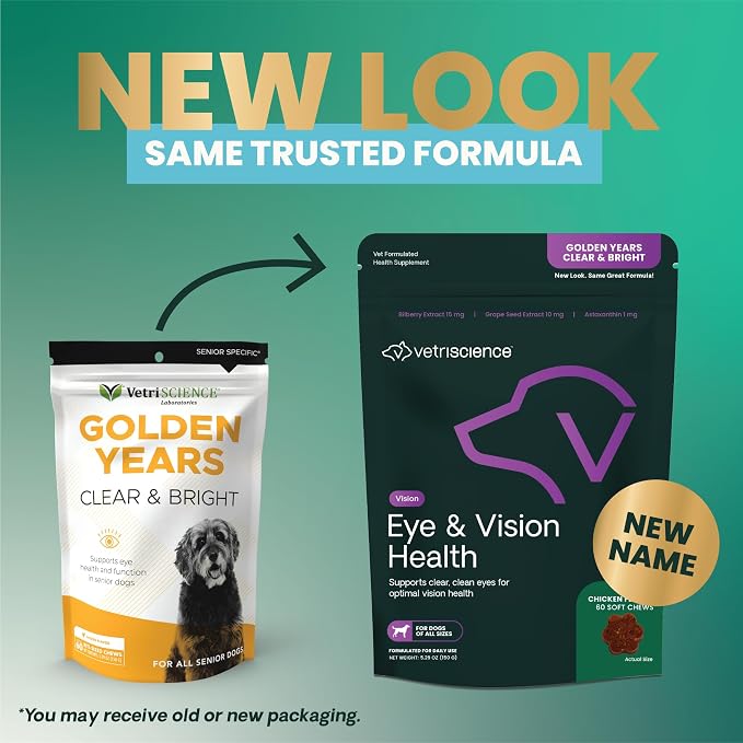 VetriScience Eye & Vision Health Chews for Dogs, Chicken, 60 Count