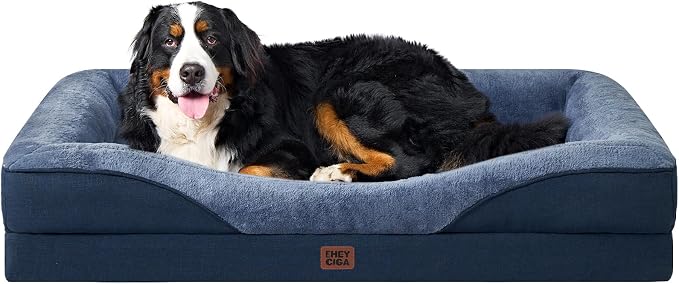 EHEYCIGA Orthopedic Memory Foam Dog Bed - XL 42x30in, Navy