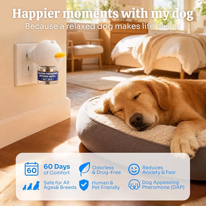 Dog Calming Pheromone Diffuser Kit, Plug-in with 2 Refills