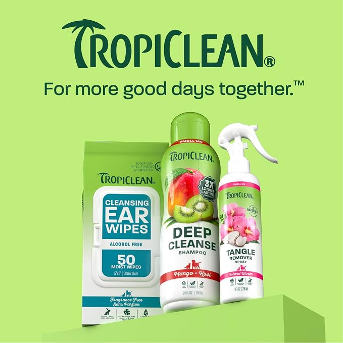 TropiClean Mango & Kiwi Dog Shampoo, 3X Longer Lasting Scent, 20oz | dog shampoo