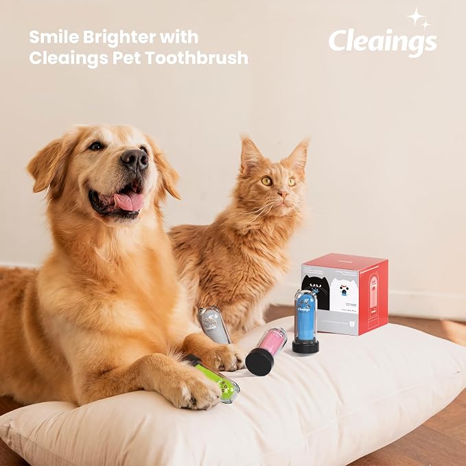Dog Finger Toothbrush with Flavor Burst Beads, 360° Silicone Dog Toothbrush Kit for Dogs & Cats, Deep Teeth Cleaning, (36 Beads per Brush), No Pet Toothpaste Needed - 4 Pcs Mix Flavor