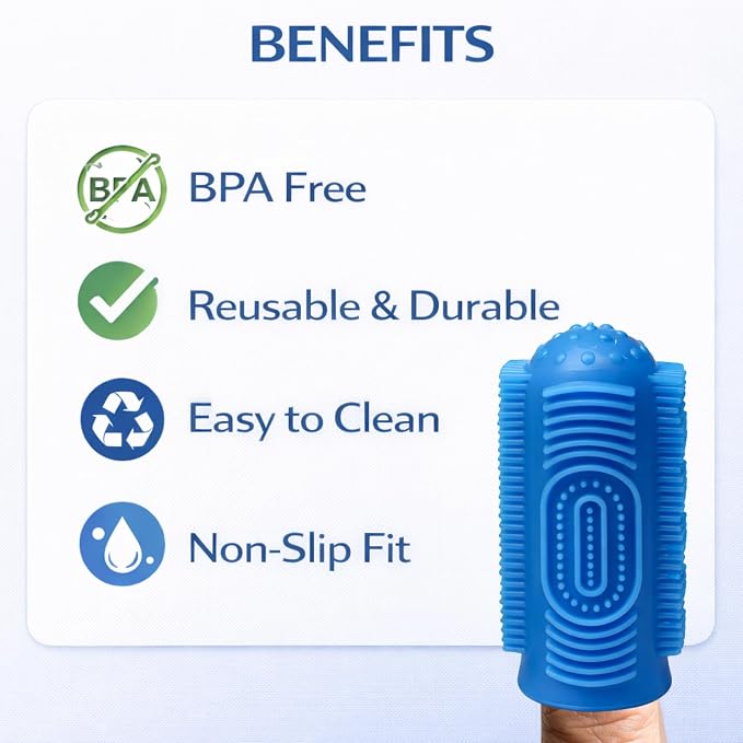 G.B.S Dog Toothbrush, 360 Dog Tooth Brushing Kit, Finger Toothbrush, Cat Tooth Brush, Teeth Cleaning, Pet Tooth Brush for Small & Large Pets, Reusable, 3-Pack Multicolor (Multicolor, Pack of 3)