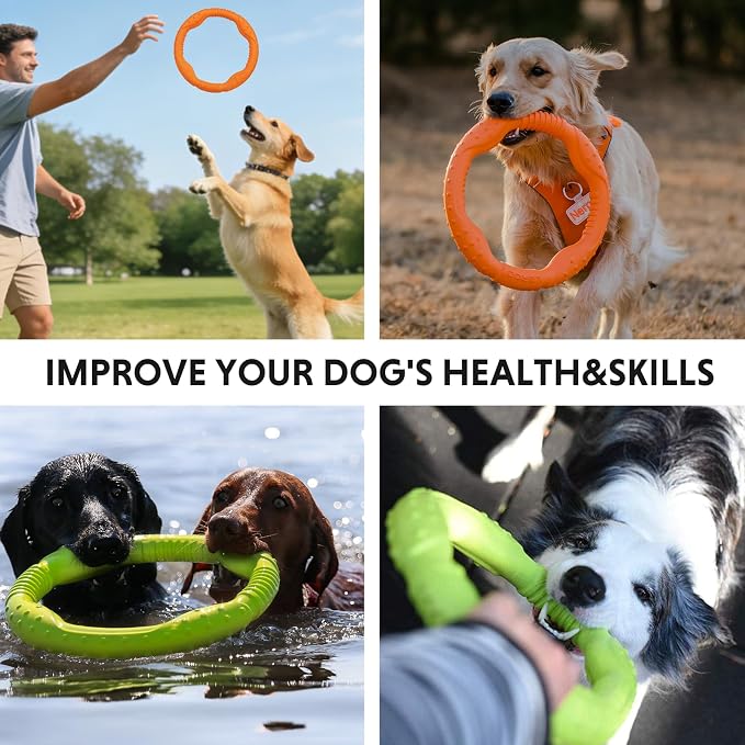 LaRoo Dog Ring Toy, Floating Flying Disc, Orange, 30cm