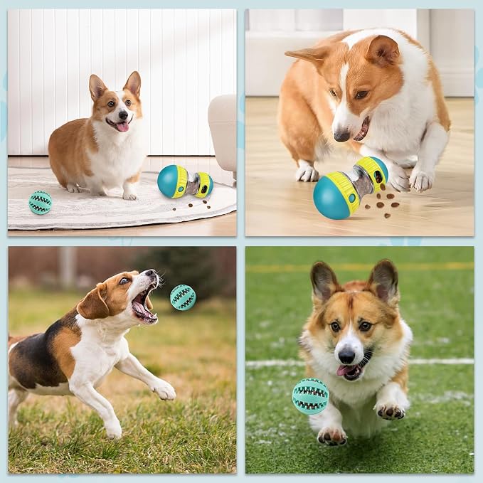 ETACCU Dog Puzzle Toy Adjustable Treat Dispensing Ball Slow Feeder Food | Dispenser Balls Puppy Enrichment Training Toy Pet Interactive Chase Toys for Small Medium Large Dogs Keep Busy