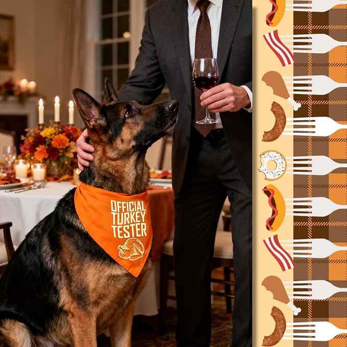 Dog Fall Bandanas Theme, Turkey, Large, Medium, Orange