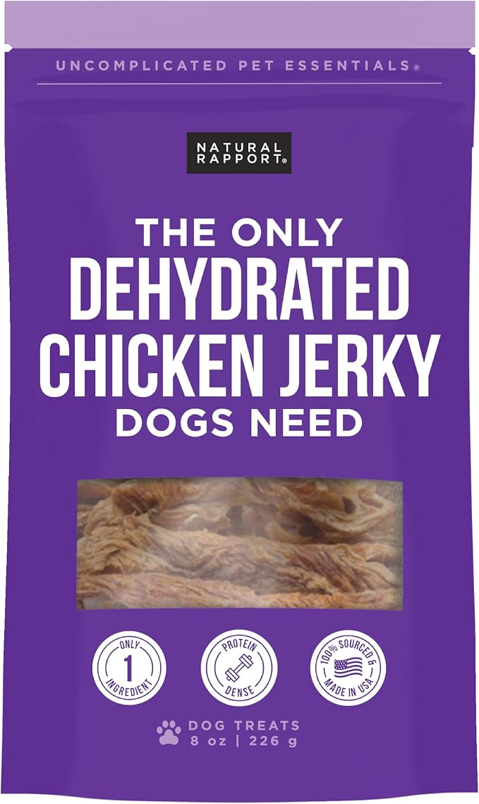 Natural Rapport Chicken Jerky, Single-Ingredient, High Protein, 8 oz