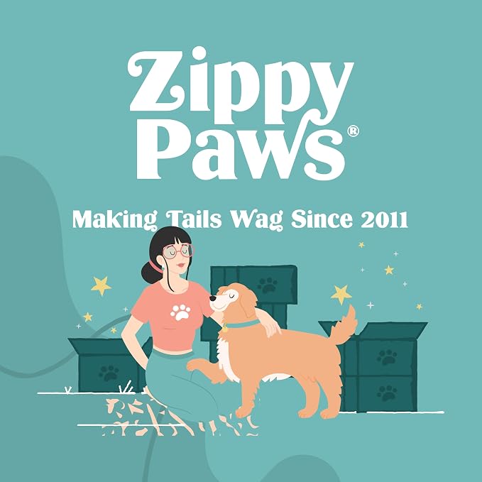 ZippyPaws Squeakie Crawler- No Stuffing Dog Toy to Keep Them Busy, for Small, Medium, & Large Dogs, Squeaky Pet Toy for Boredom, Unstuffed Chew Toy, Soft Plush Puppy Products, Moody the Moose- 12"