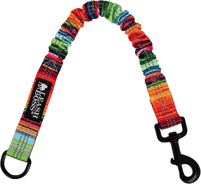 Leash Boss Pattern Bungee Dog Leash Extension, 18" Shock Absorbing Lead Extender, Pattern Collection - Large Dog Leash Attachment and Shock Absorber (Blanket Pattern)