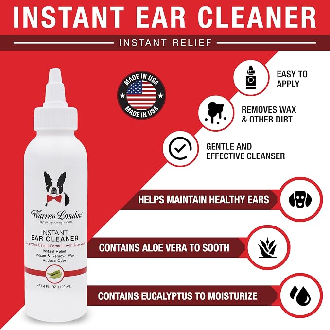 Warren London Ear Cleaner for Dogs & Cats, 4 oz