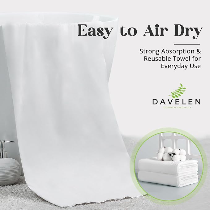 DAVELEN Disposable Pet Towels (White, 31 by 15 inches Each Towel(Pack of 50))