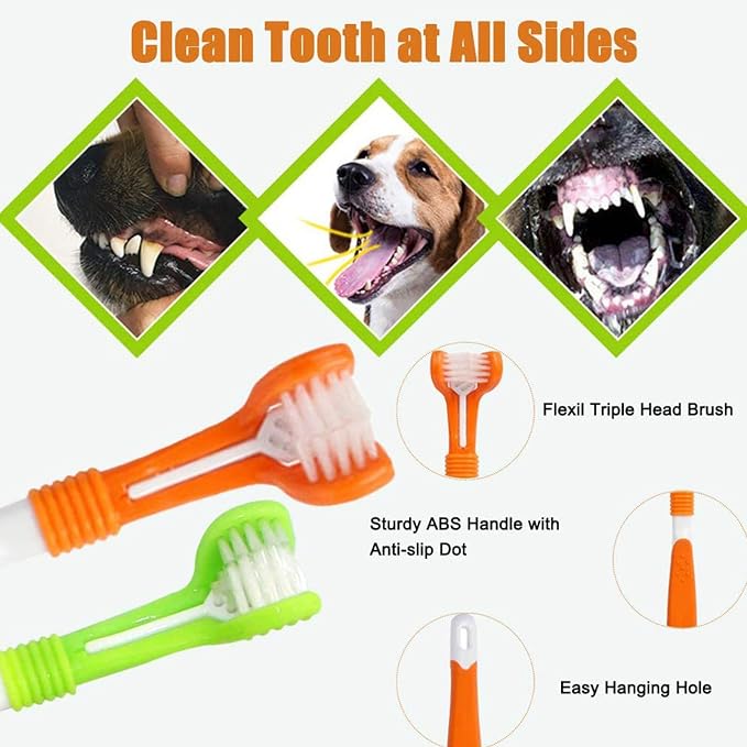 Multi-Type Pet Toothbrush Small-Head Multi-Angle Toothbrush Cleaning Dogs Brush Bad Breath Teeth Cleaning Care Tool
