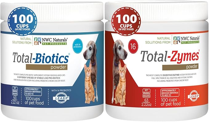 NWC Naturals Twin Pack Probiotic and Digestive Enzyme Powders, 2.22 oz Each