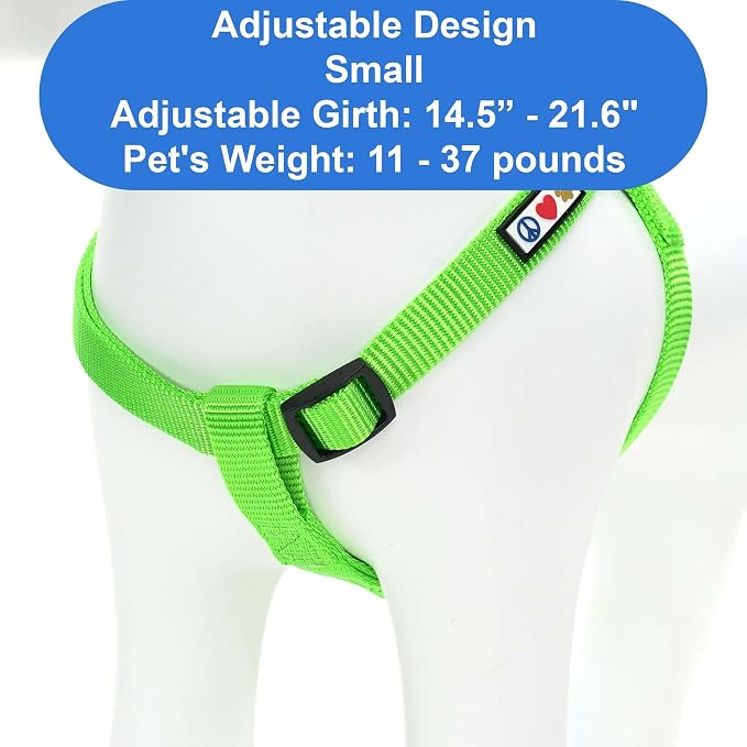 Pawtitas Solid Step-in Dog Harness – Adjustable No-Pull Vest for Puppies to Seniors, Safe & Comfortable S Green