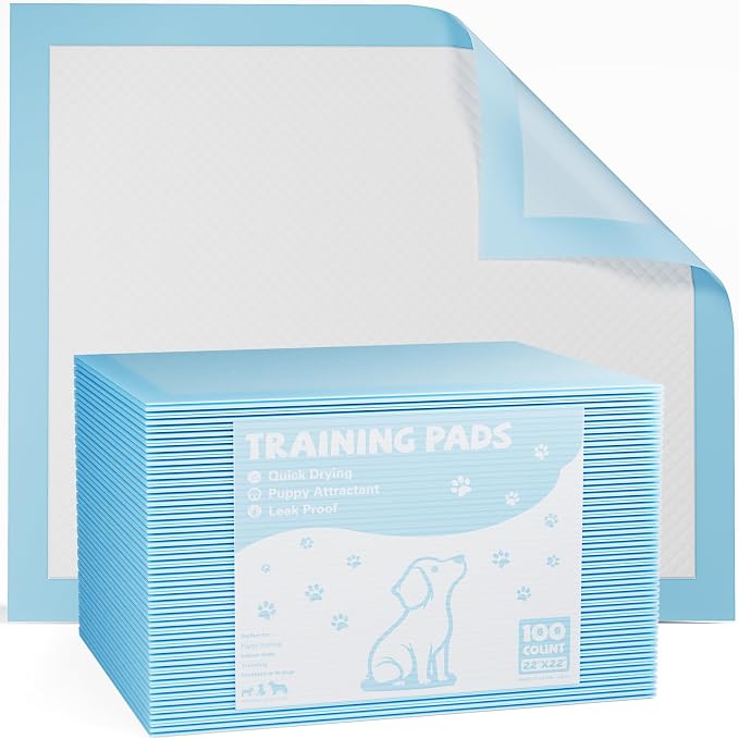 150 Count 22” x 22” Potty Puppy Training Pads, Super Absorbency Disposable Underpads, Leakproof Quick Drying Disposable Pads for Baby, Puppy and Adults, Puppy Pads, Pee Pads for Dogs