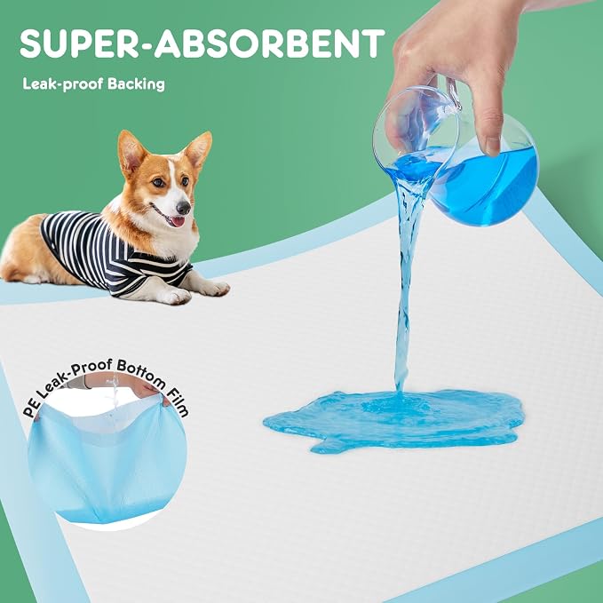 150 Count 22” x 22” Potty Puppy Training Pads, Super Absorbency Disposable Underpads, Leakproof Quick Drying Disposable Pads for Baby, Puppy and Adults, Puppy Pads, Pee Pads for Dogs