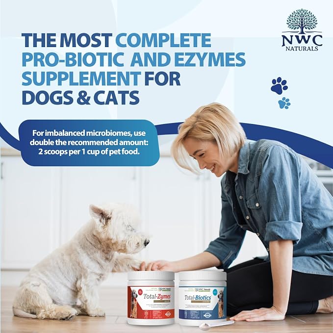 NWC Naturals Pet Probiotic and Digestive Enzyme Powder Twin Pack, 2 Jar Set