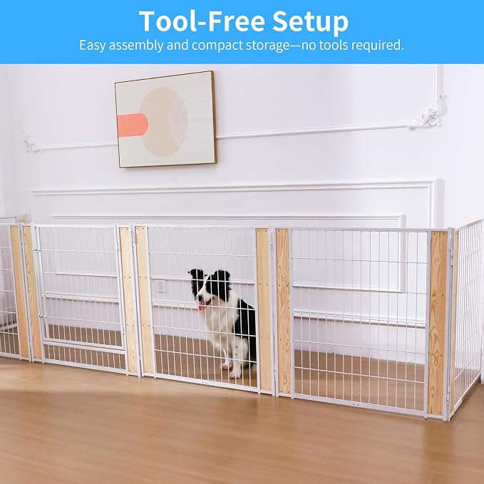 Heavy Duty Dog Playpen, 32in H 12 Panels, White