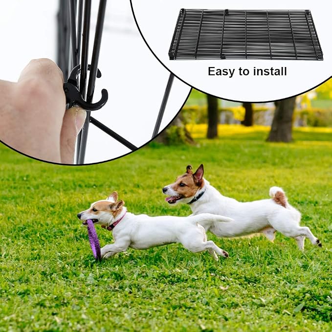 BestPet | Foldable Dog Playpen | 30 Inch, 8 Panels | Metal Pet Exercise Pen | Indoor Outdoor Portable Dog Fence with Door | Removable, Rust-Resistant Secure Pet Kennel | Easy to Assemble