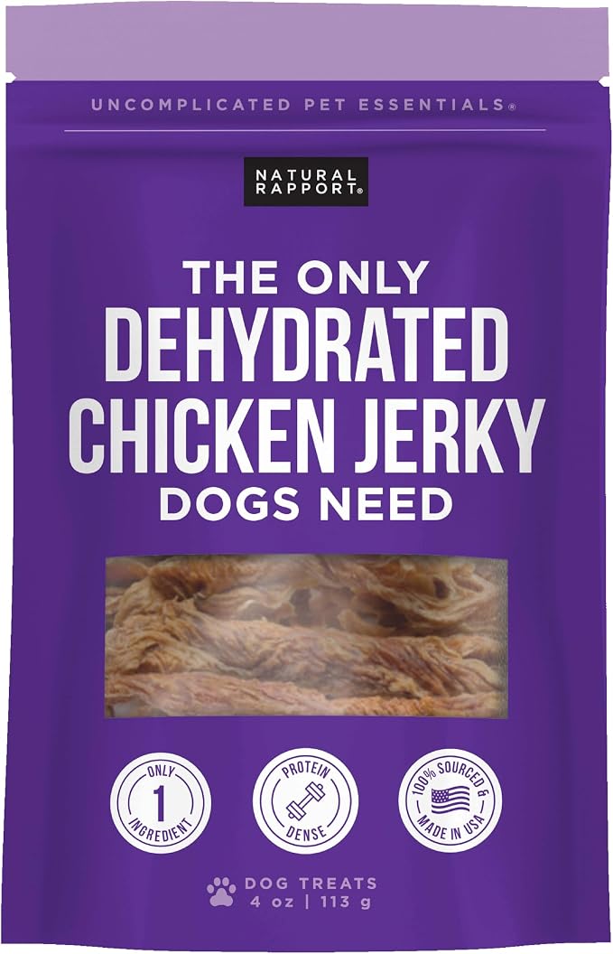 Natural Rapport Chicken Jerky, Single-Ingredient, High Protein, 4 oz