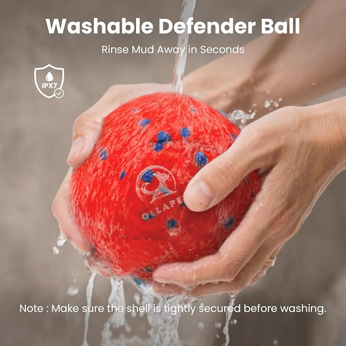 Interactive Dog Toys Dog Ball - Auto Bouncing & Rolling, Chew-Resistant E-TPU Material, 3 Interactive Modes, IPX7 Waterproof, Smart Chase Pet Toy Ball for Medium and Large Dogs (Red)