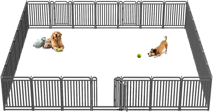 Dog Playpen Outdoor, 40in, 28 Panels, Heavy Duty, Rust Resistant