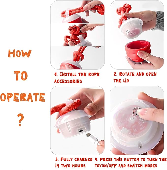 Interactive Dog Toys Ball - Fun Moving Dog Toys to Keep Them Busy | Smart Jumping Ball for Dogs with Three Modes, Rechargeable Automatic, Knot Design, Bite-Resistant and Teeth-Cleaning (Red)