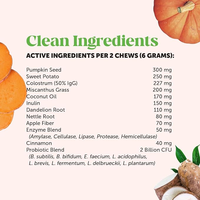 Dog Scoot Stopper Anal Gland Support Fiber Supplement - Stop Scooting + Booty Dragging for Perfect Bowel Movements - Daily Dog Fiber Chews with Pumpkin Seed, Prebiotics + Probiotics (Chicken, 90 Ct)